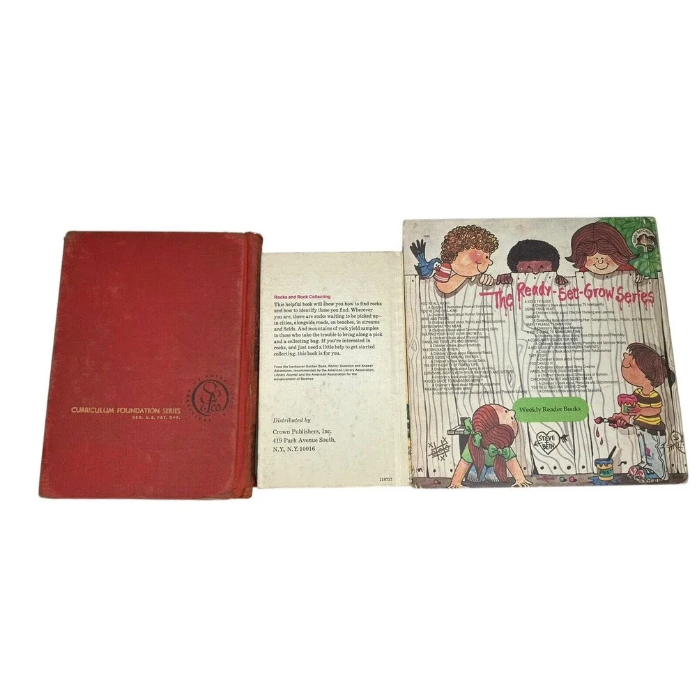 Vtg.  Lot of 3 Children’s Educational Books Reading Rocks Emotions Illustrations